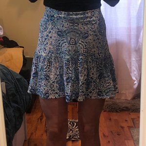 Blue Patterned Lily Pulitzer Skirt
